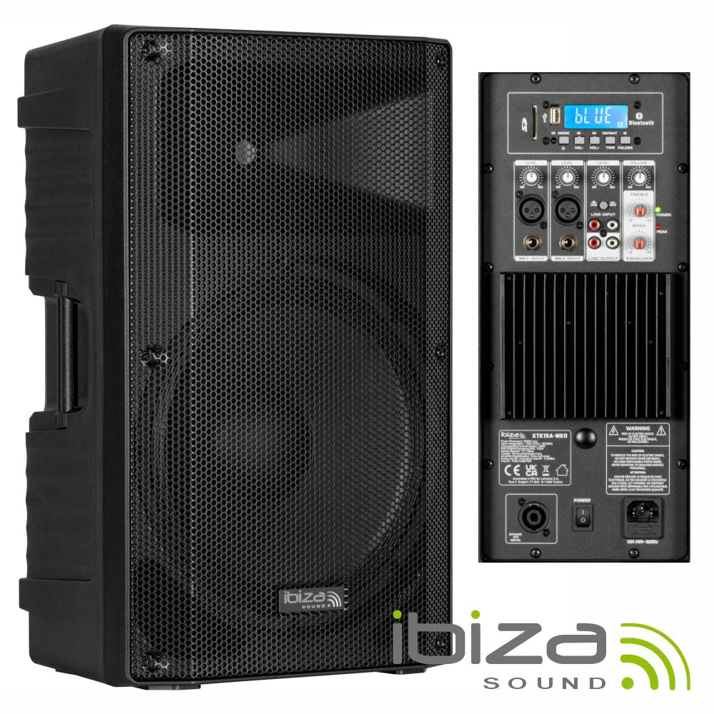 Coluna Bi-Amplificada 15" 600Wmáx Bt/Tws Ibiza - Tauu.pt