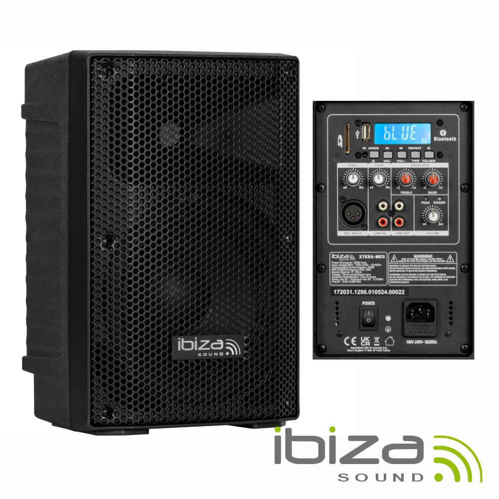 Coluna Amplificada 8" 200Wmáx Bt/Tws Ibiza - Tauu,pt