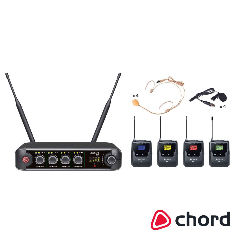 Central De Microfones Uhf S/ Fios 4 Canais Chord - Tauu.pt