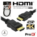 Cabo Hdmi Dourado Macho / Macho 2,0 4K Preto 2M Prok - Tauu,pt
