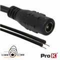 Ficha Alimentação Dc Macho 5,5X2,1Mm 12Mm C/ Cabo Prok - Tauu,pt