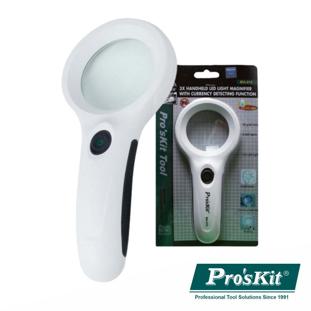Lupa C/ Iluminação 8 Leds 1 Led Uv Proskit - Tauu.pt